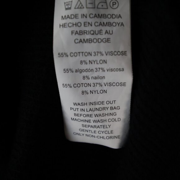 Michael Kors Waffle Knit Pullover Hoodie Sweater Black, Size Medium Lightweight - Picture 6 of 9